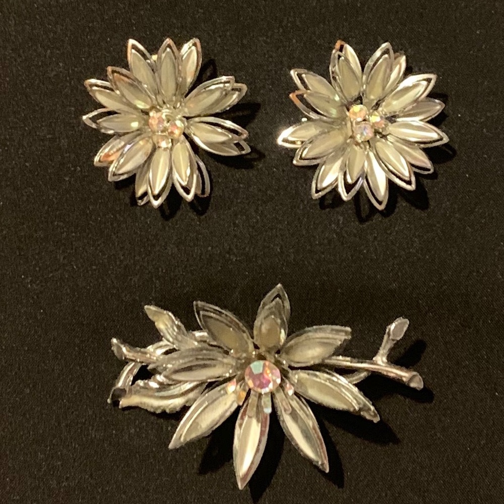 Vintage 1950’s Clip Earrings and Brooch